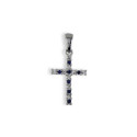 GOLD CROSS WITH 9 DIAMONDS AND 7 SAPPHIRES