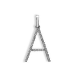COLGANTE ORO BLANCO INICIAL A 41 DIAMANTES