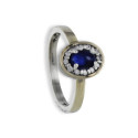 ANILLO PLATA Y ORO CON PIEDRA AZUL