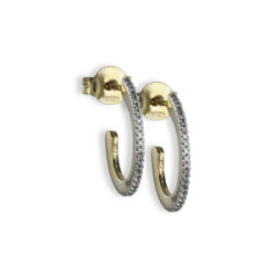 PENDIENTES ARO OVALADO ORO CON DIAMANTES