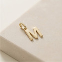 SMALL M INITIAL YELLOW GOLD PENDANT