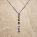 GOLD NECKLACE WITH COLOR STONES AND DIAMONDS
