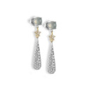 SILVER TEARDROP EARRINGS WITH CUSTARD STONES