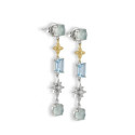 LONG SILVER EARRINGS WITH STONES