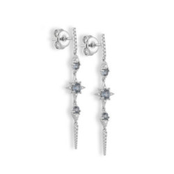 LONG SILVER EARRINGS WITH CHALCEDONES