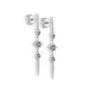 LONG SILVER EARRINGS WITH CHALCEDONES