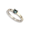 SILVER AND GOLD RING WITH GREEN SPINEL