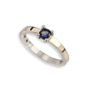 SILVER AND GOLD RING WITH BLUE SPINEL