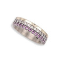 SILVER AND GOLD RING WITH PINK SPINELS