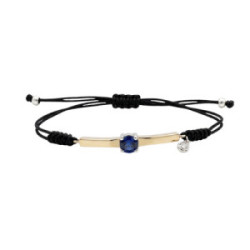 SILVER AND GOLD ROPE BRACELET WITH BLUE SPINEL