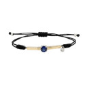 SILVER AND GOLD ROPE BRACELET WITH BLUE SPINEL