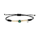 SILVER AND GOLD ROPE BRACELET WITH GREEN SPINEL