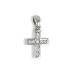WHITE GOLD CROSS WITH 11 DIAMONDS