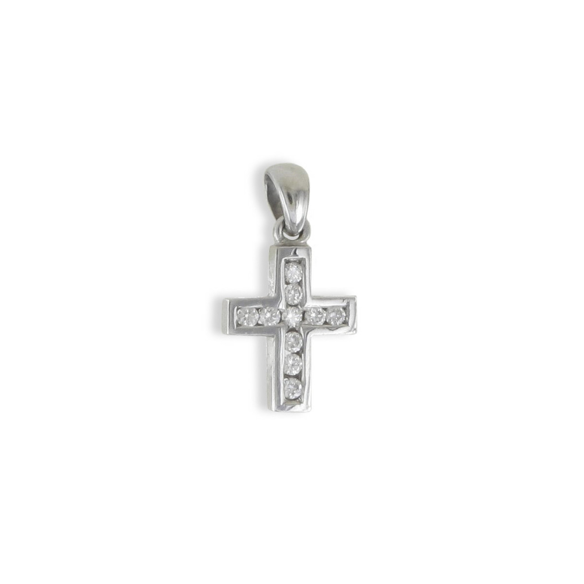 WHITE GOLD CROSS WITH 11 DIAMONDS