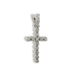 WHITE GOLD CROSS WITH 12 DIAMONDS