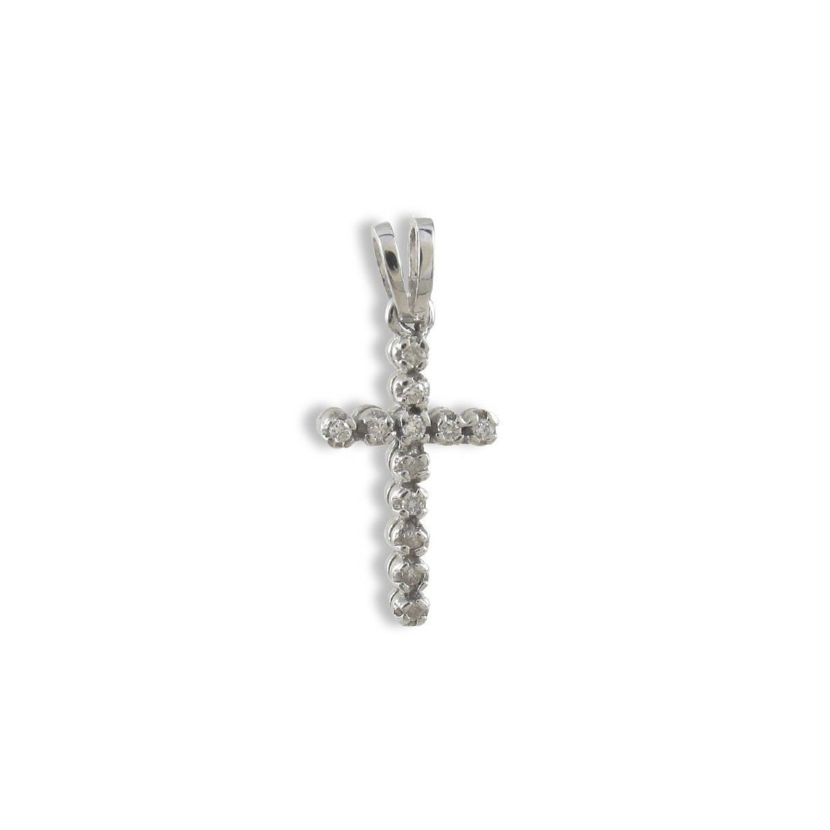 WHITE GOLD CROSS WITH 12 DIAMONDS