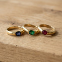 GOLD RING WITH OVAL SAPPHIRE OF 0.50 KTES