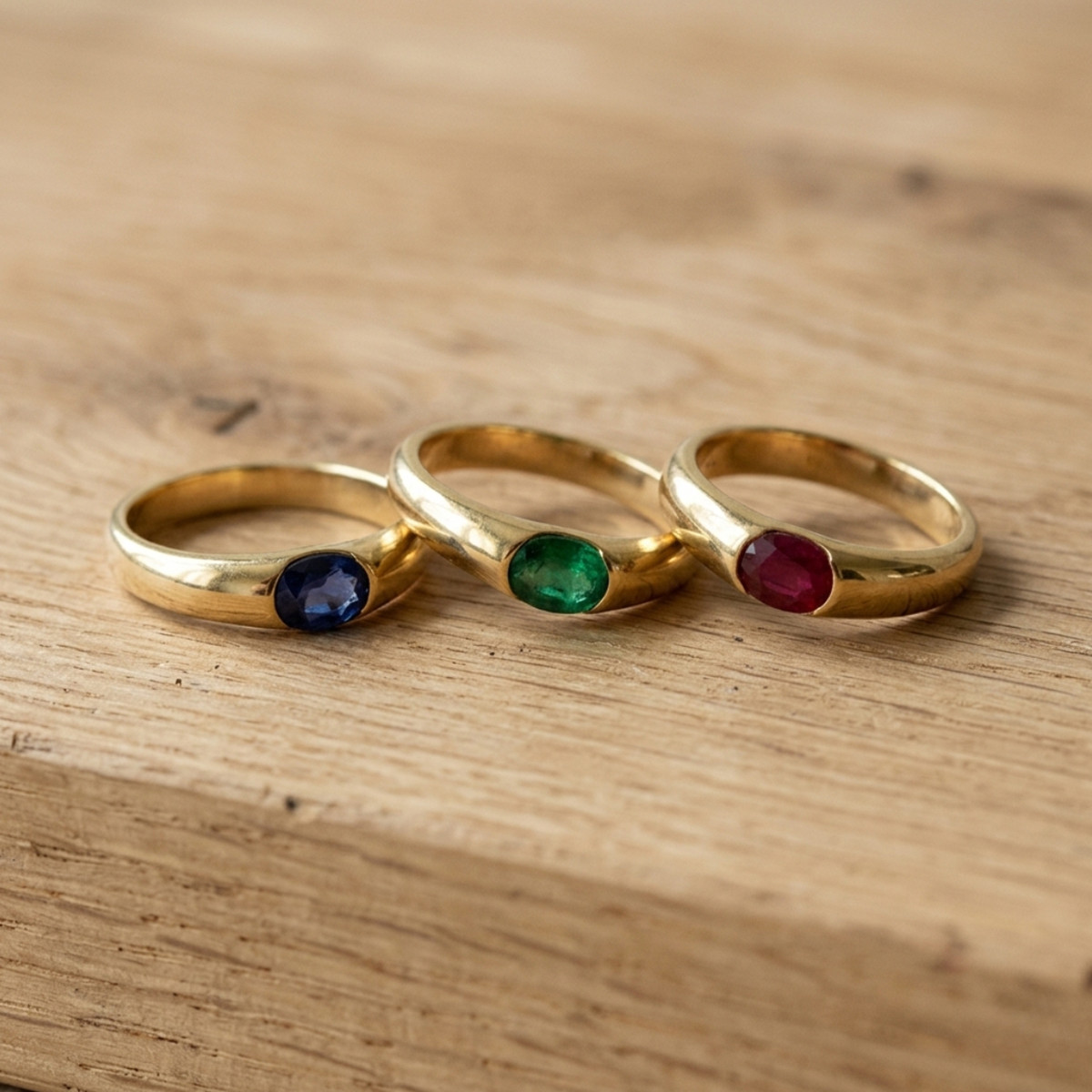 GOLD RING WITH OVAL SAPPHIRE OF 0.50 KTES