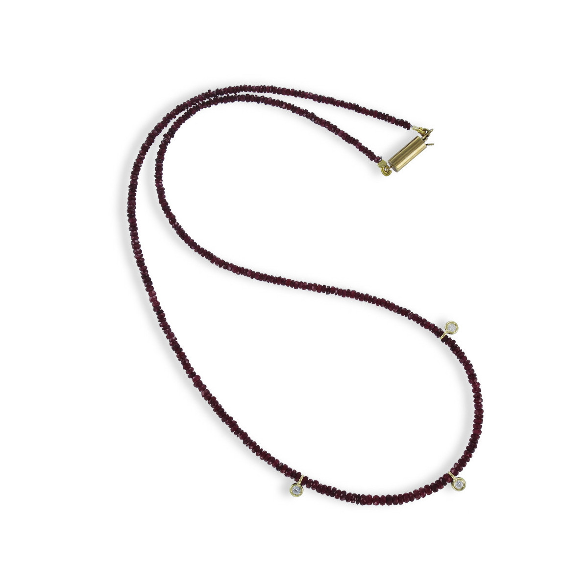 COLLAR RUBÍS AMB 3 DIAMANTS