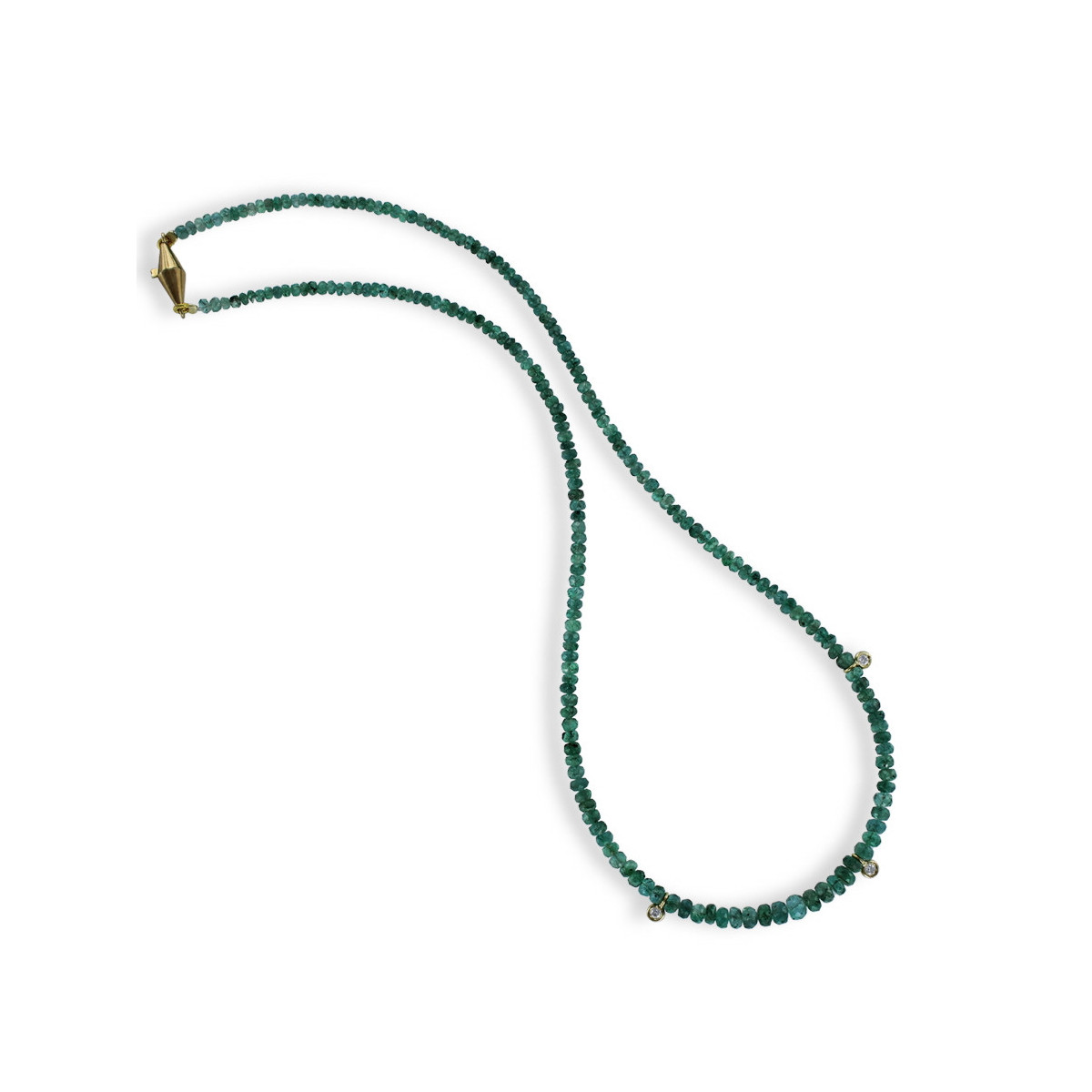 COLLAR ESMERALDES AMB 3 DIAMANTS