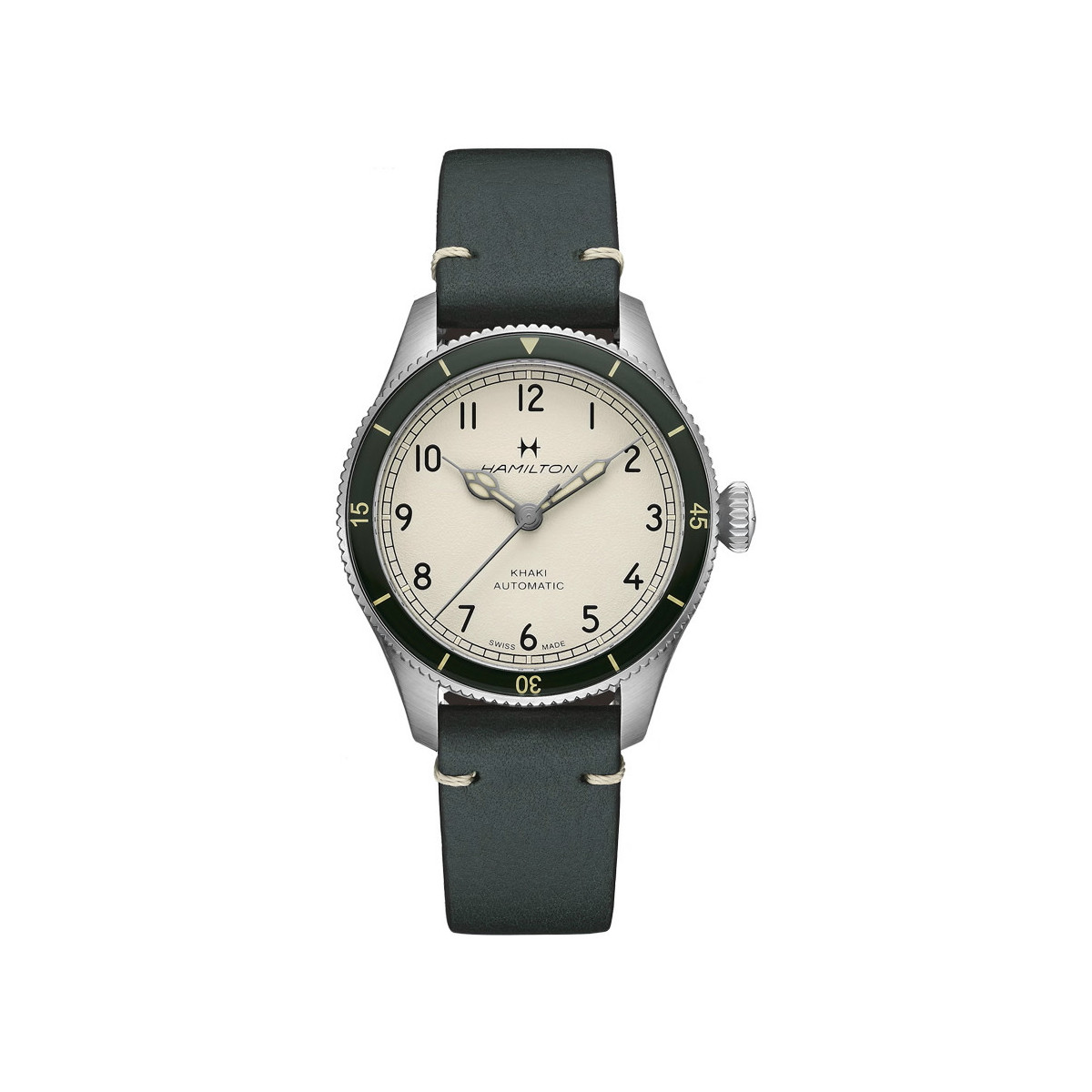 HAMILTON KHAKI AVIATION PILOT CORREA PIEL