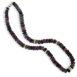 TOURMALINE BARREL AND GOLD NECKLACE