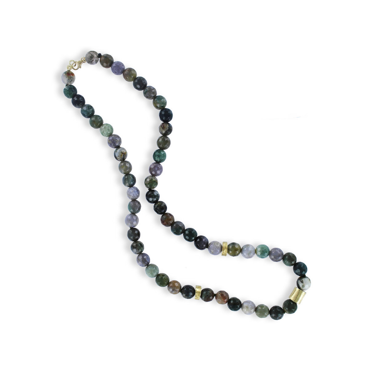 COLLAR JASPE INDIO Y ORO AMARILLO