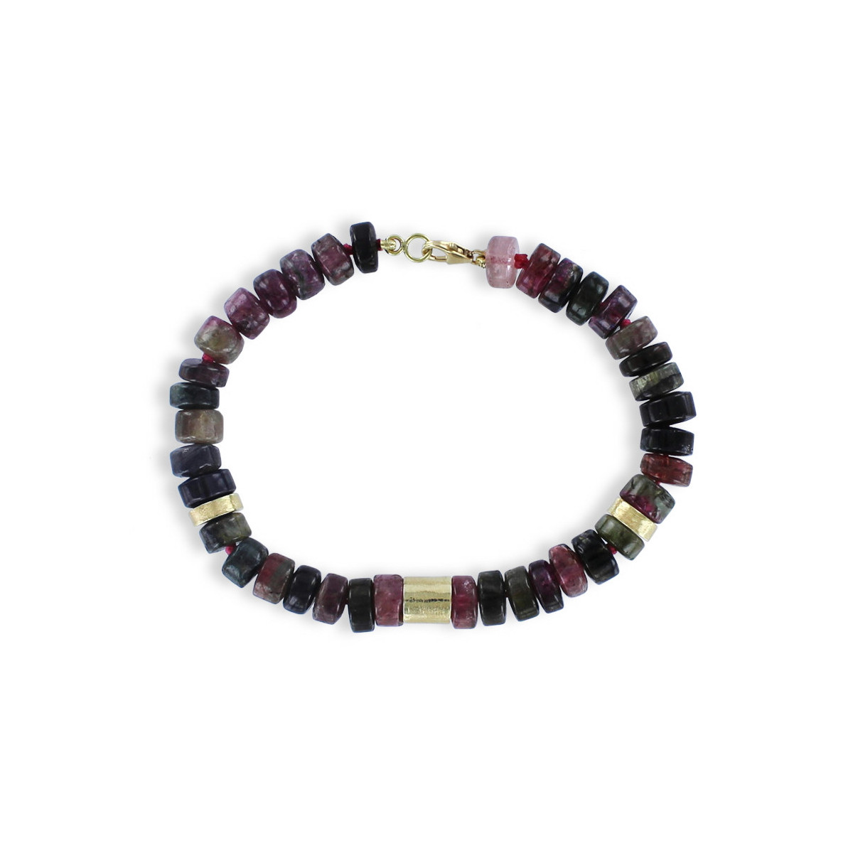 PULSERA TURMALINAS TONEL Y ORO