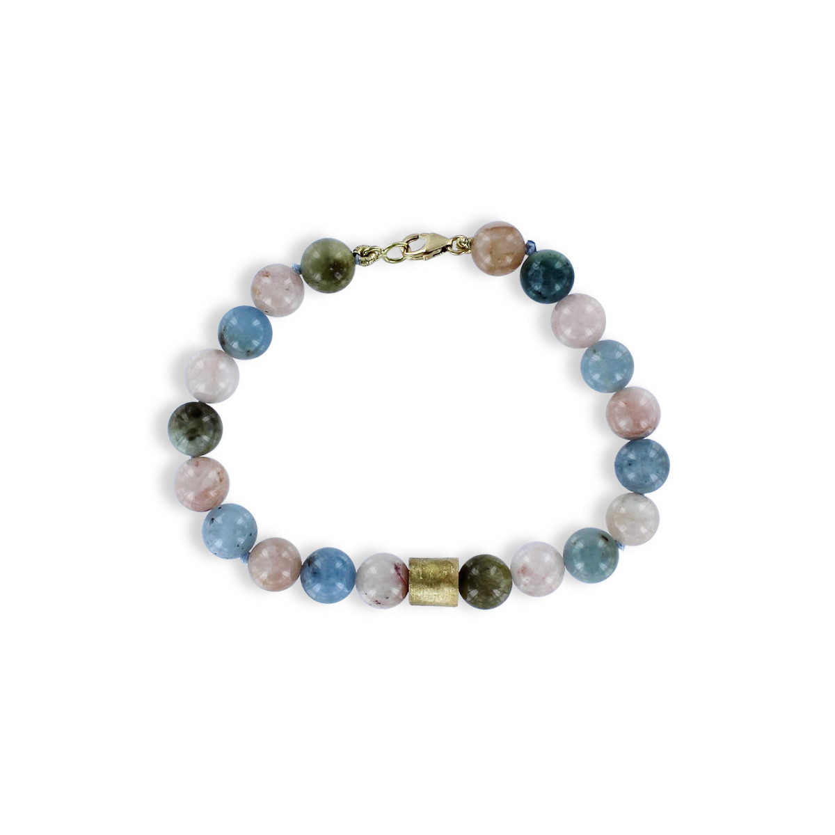 PULSERA CALCEDONIAS Y ORO AMARILLO
