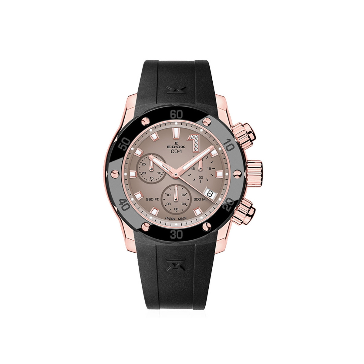 EDOX CO-1 CRONOLADY MARRÓN Y NEGRO