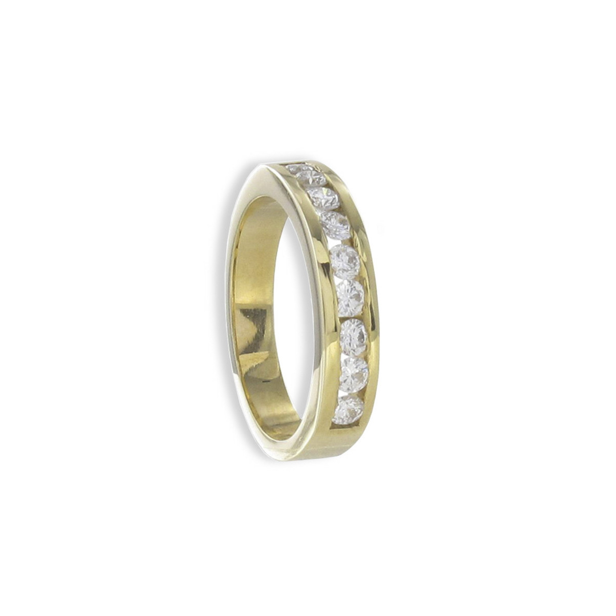 MEDIA ALIANZA DE 9 DIAMANTES EN ORO AMARILLO 18K 0,70 CT