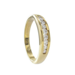 MEDIA ALIANZA DE 9 DIAMANTES EN DISMINUCIÓN ORO AMARILLO 18K 0,30 CT