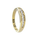 MEDIA ALIANZA DE 9 DIAMANTES EN DISMINUCIÓN ORO AMARILLO 18K 0,30 CT