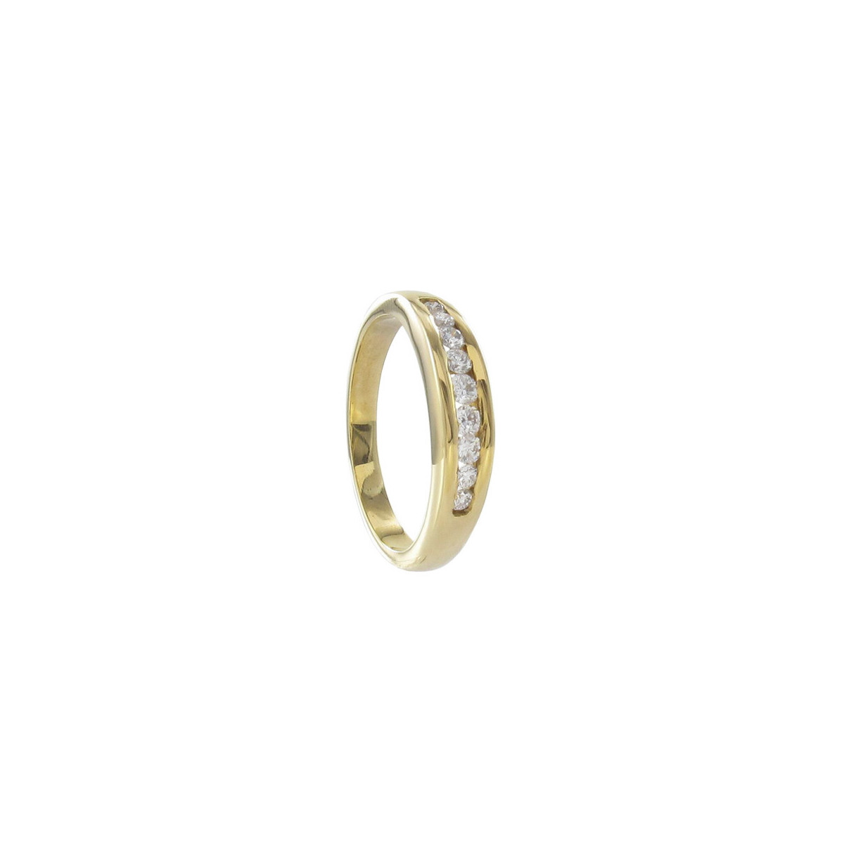 MEDIA ALIANZA DE 9 DIAMANTES EN DISMINUCIÓN ORO AMARILLO 18K 0,30 CT